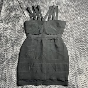 OH yes Black Sleeveless Bandage Dress Sz L